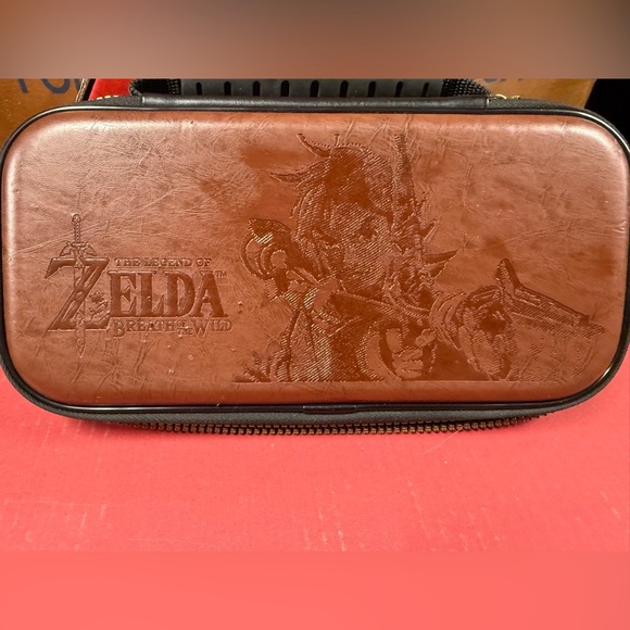 Nintendo Brown Handheld Console Case Zelda Design - Picture 1 of 16